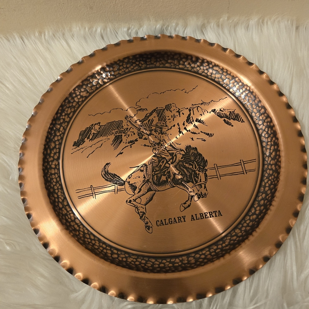 Copper Calgary Alberta Decorative Wall Plate Hand Wrought